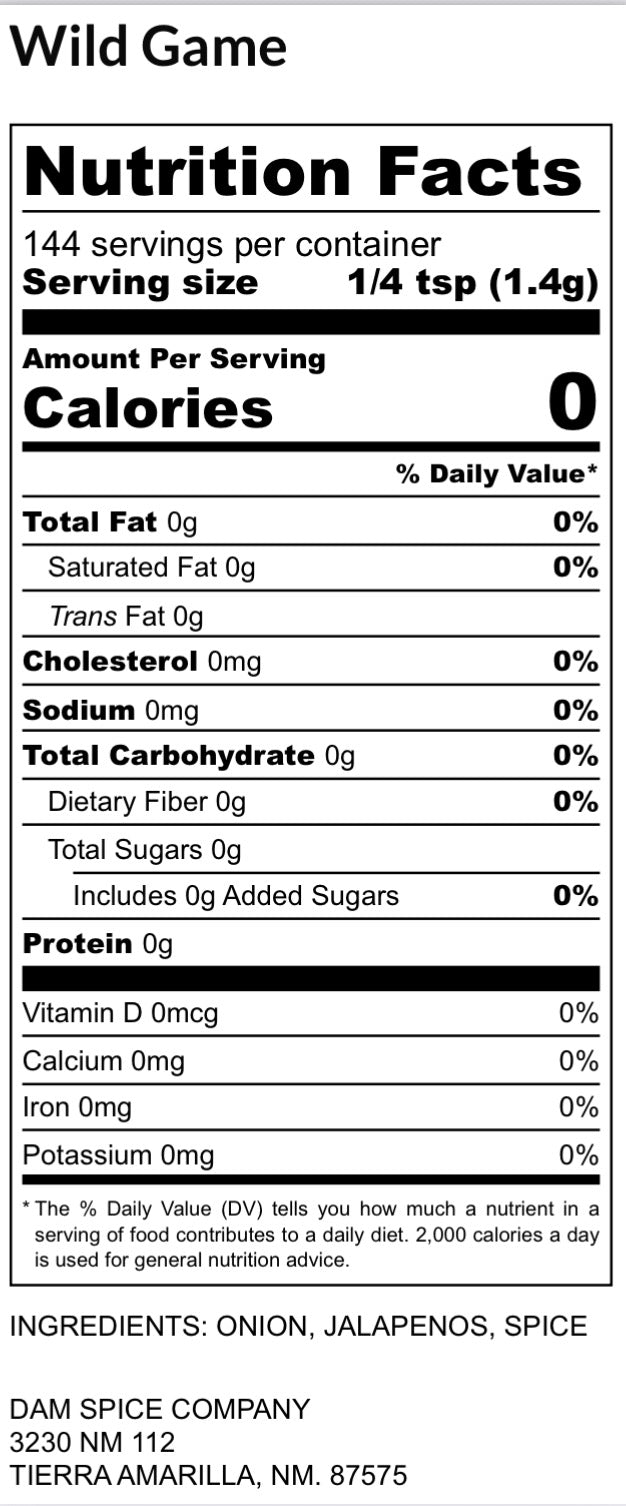 Wild Game Seasoning Sample
